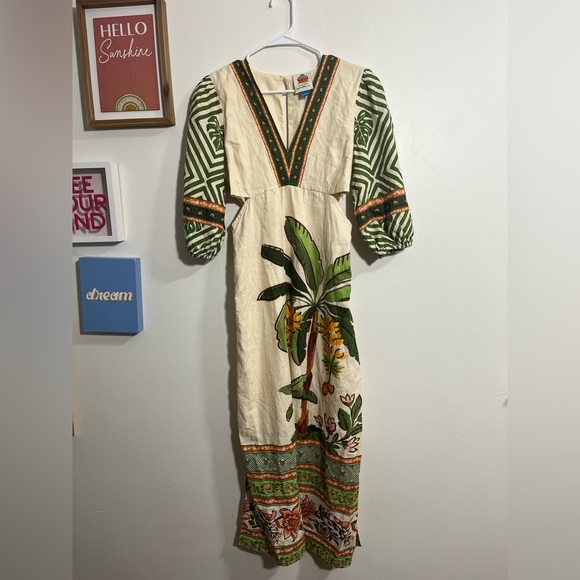 Farm Rio x Anthropologie Palm V-Neck Midi Dress - Picture 5 of 11